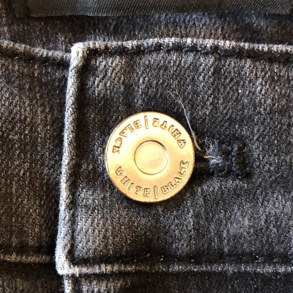 Black Denim Jeans White House Black Market waist 30-32 Short Length - Picture 10 of 15